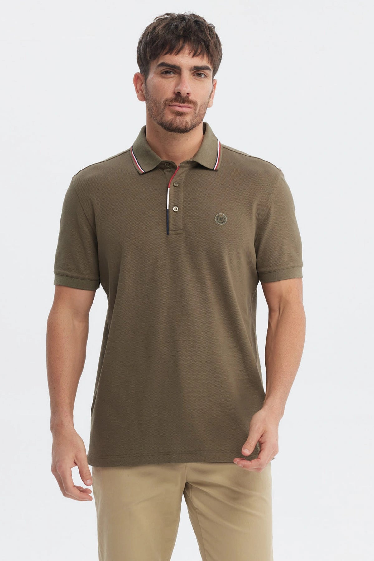 Fashionspark - Polera Hombre Pique Dos Botónes Verde Oliva