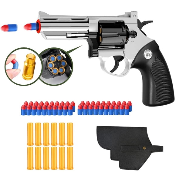 Pistola de Juguete Unseki Lanzador de Dardos de Espuma Plata