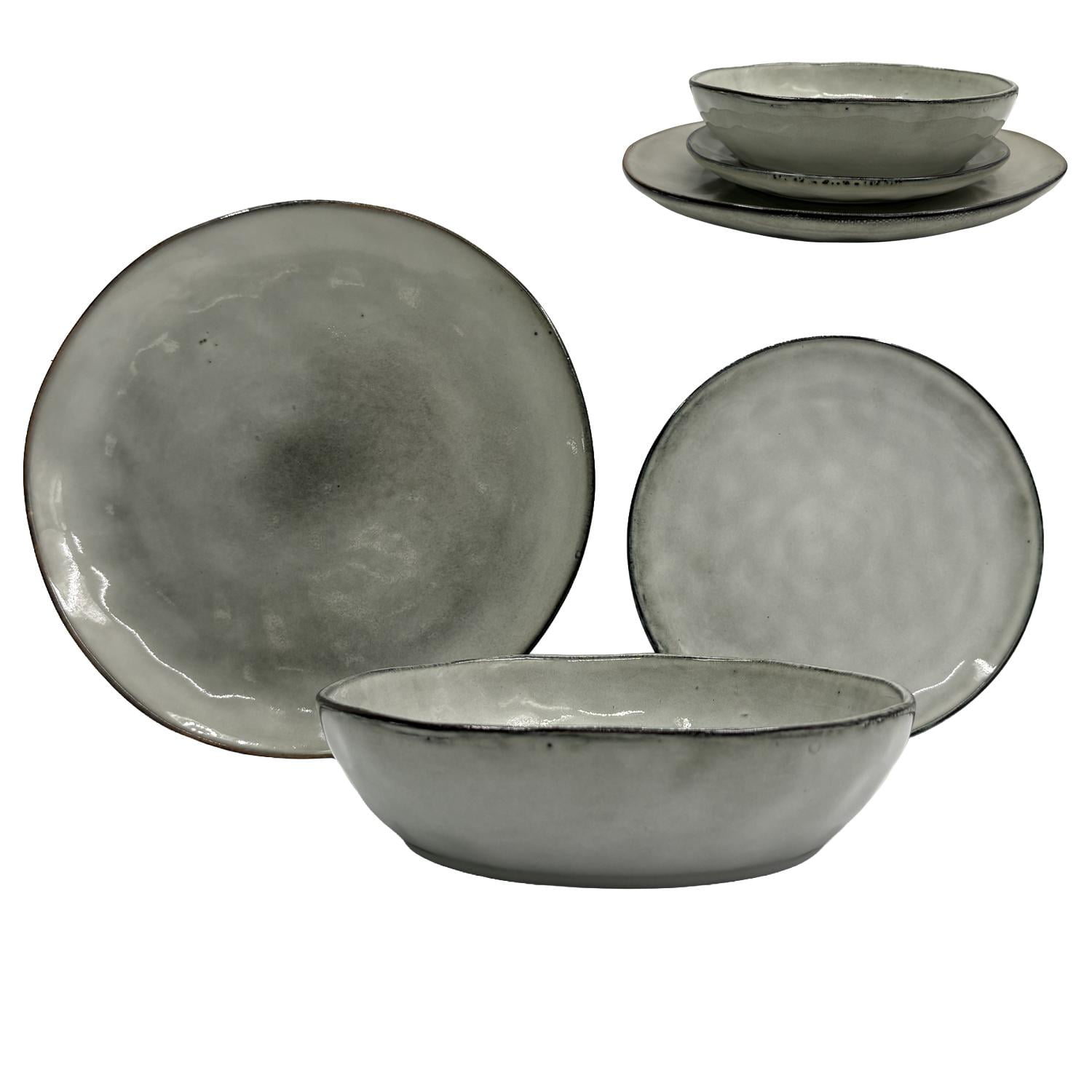 Homewell - Vajilla Loza Smoke Grey Set *1