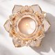 thumbnail image 1 of Portavelas Decozen con diseño floral de cristal, base dorada, 1 of 8