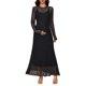 thumbnail image 1 of INSPIRE CHIC 2 PCS Conjunto de Vestido de Maternidad para Sesión de Fotos Vestido de Encaje de Manga Larga con Camiseta Interior a Juego M Negro, 1 of 6