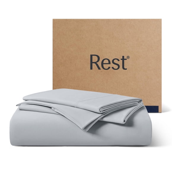 Juego de sábanas REST Evercool+ King gris claro con fundas de almohada, 3 unidades