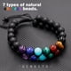 thumbnail image 4 of Pulsera de cuentas de piedra de los 7 chakras - Pulsera de cristales y piedras curativas para hombres Pulseras de cuentas de obsidiana, ojo de tigre, amatista y malaquita para meditación, relajación y, 4 of 7