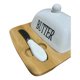 thumbnail image 3 of Mantequillera Mantequera Base Madera Decorativa blanco, 3 of 4