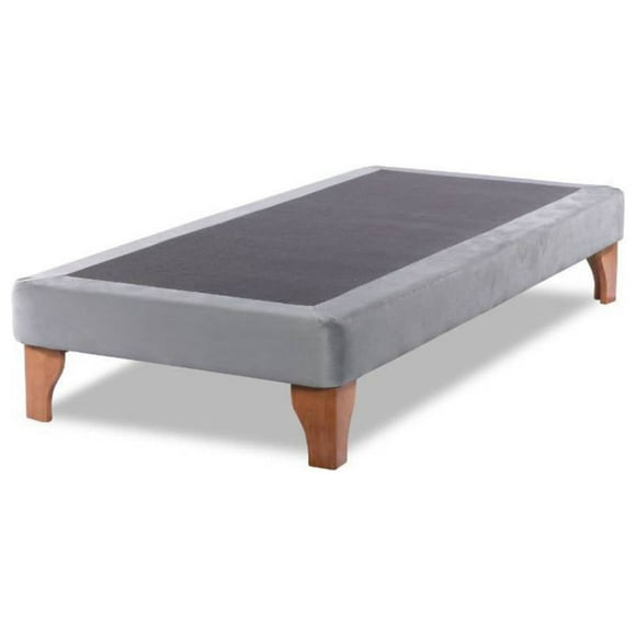 Base De Cama Europea 1 Plaza Gris Claro Felpa 90X190cm