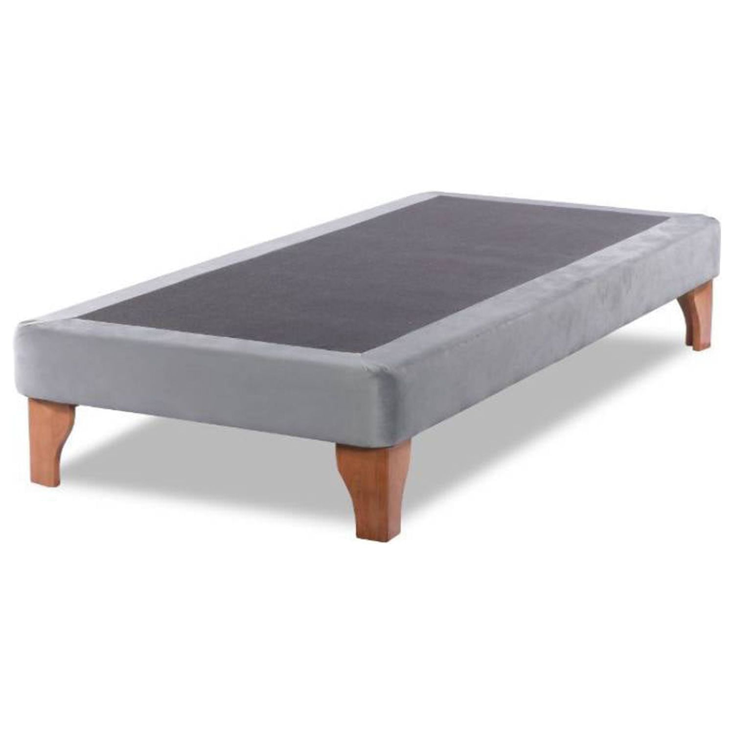 Dulces Sueños - Base De Cama Europea 1.5 Plaza Gris Claro Felpa 105x190cm