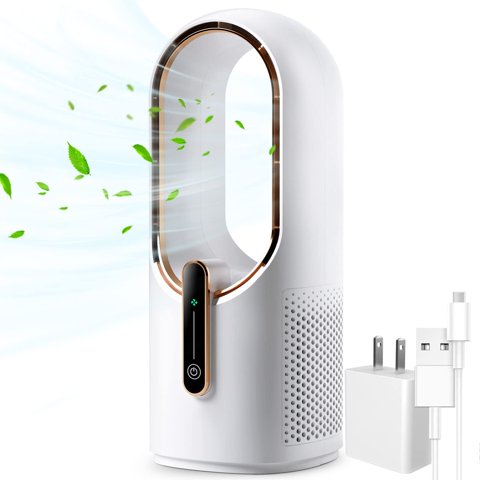 Ventilador De Escritorio Konsiden Sin Aspas De 30 Cm Con Control Táctil De 3 Velocidades