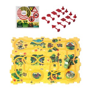 Magideal - Rompecabezas Play Play Set Slot Rail Toys Sheem Diy Ensamble De Ferrocarril Construcción De Juguetes Bloques De Construcción De Vías Para Niños De Más Tema Del Dinosaurio