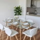 thumbnail image 2 of Comedor Mesa Vitreo 120x80 + 6 Sillón Rubik Blanco, 2 of 5
