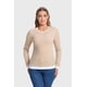thumbnail image 1 of Polera Mujer Aplicación Doble Basta Beige, 1 of 4