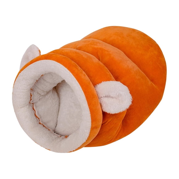 Casa Para Perros De Interior Cojín Semicerrado Invierno Cálido Sueño Perrera Gatos Cama Nido Naranja L
