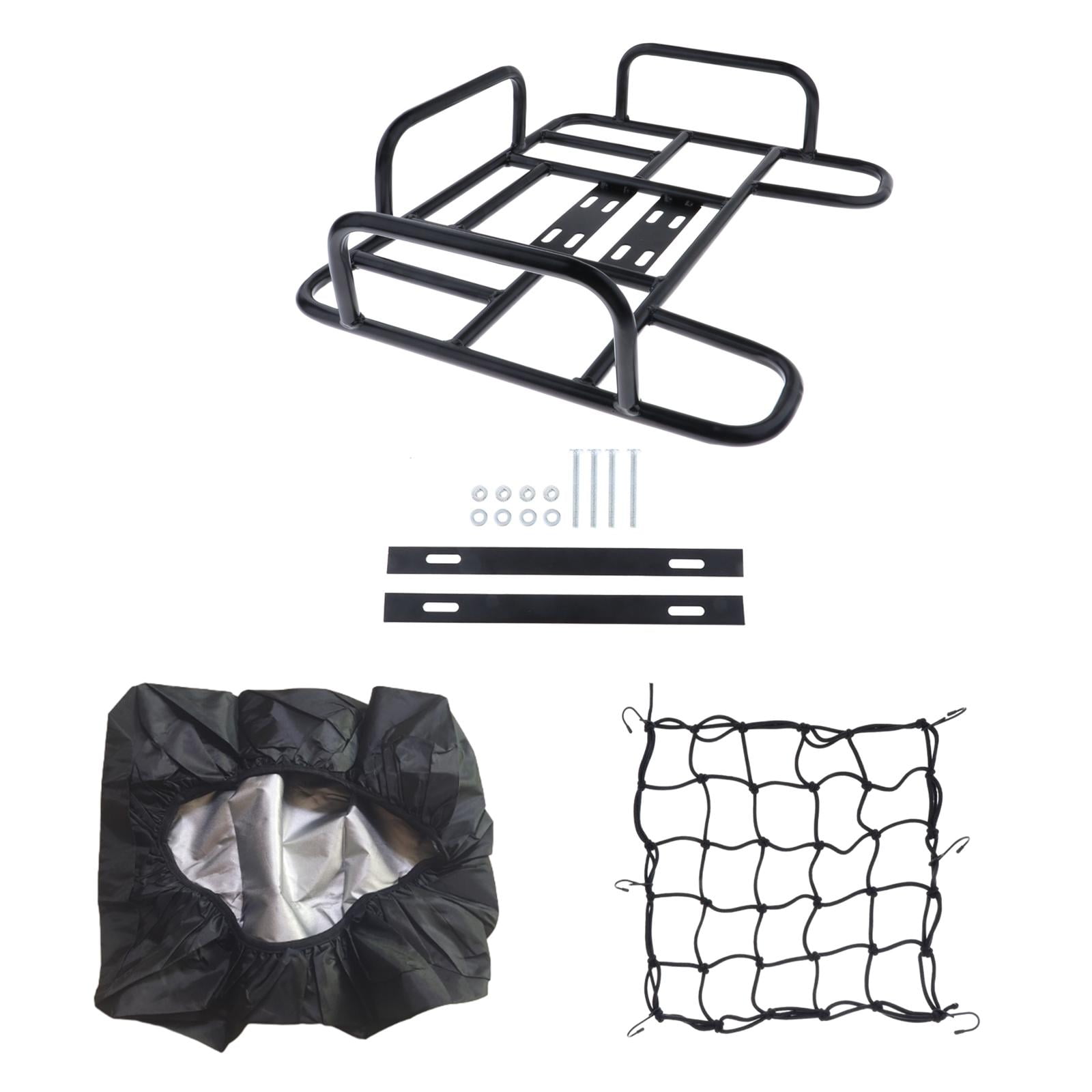 Magideal - Estante De Carga Trasero Para Bicicleta, Cesta Trasera Para Bicicleta, Impermeable, De Metal, De Gran Capacidad, Para Llevar, Cesta Trasera Para Bicic Con Cubierta De Lluvia Neta