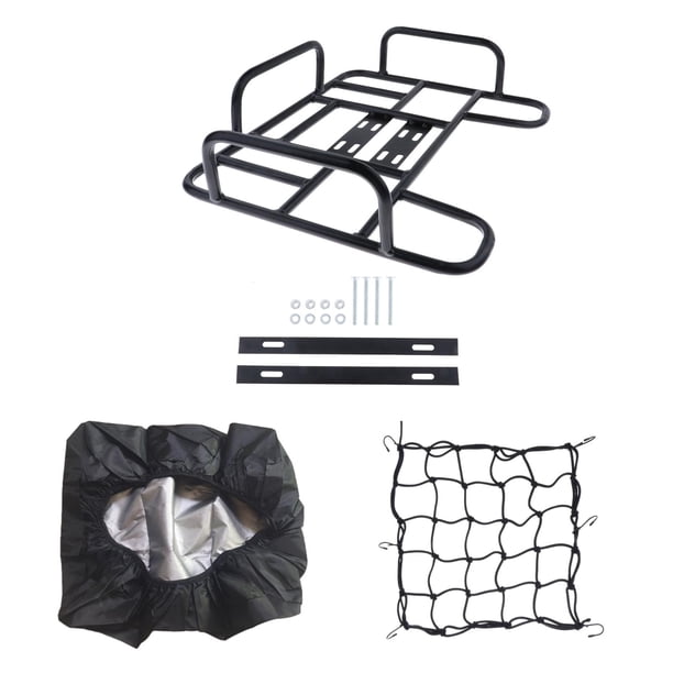Estante de Carga Trasero para Bicicleta, Cesta Trasera para Bicicleta, Impermeable, de Metal, de Gran Capacidad, para Llevar, Cesta Trasera para Bicic Con cubierta de lluvia neta