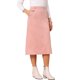 thumbnail image 4 of INSPIRE CHIC Falda de Mujer de Gamuza Sintética con Cintura Alta Elástica para Otoño e Invierno, Falda Midi en Línea A con Bolsillos S Rosa Empolvado, 4 of 6