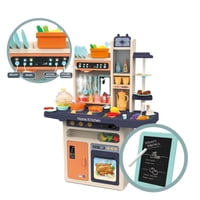 Total Click - Juguete Set Cocina 65 Piezas Luz Sonido Azul Infantil 100Cm