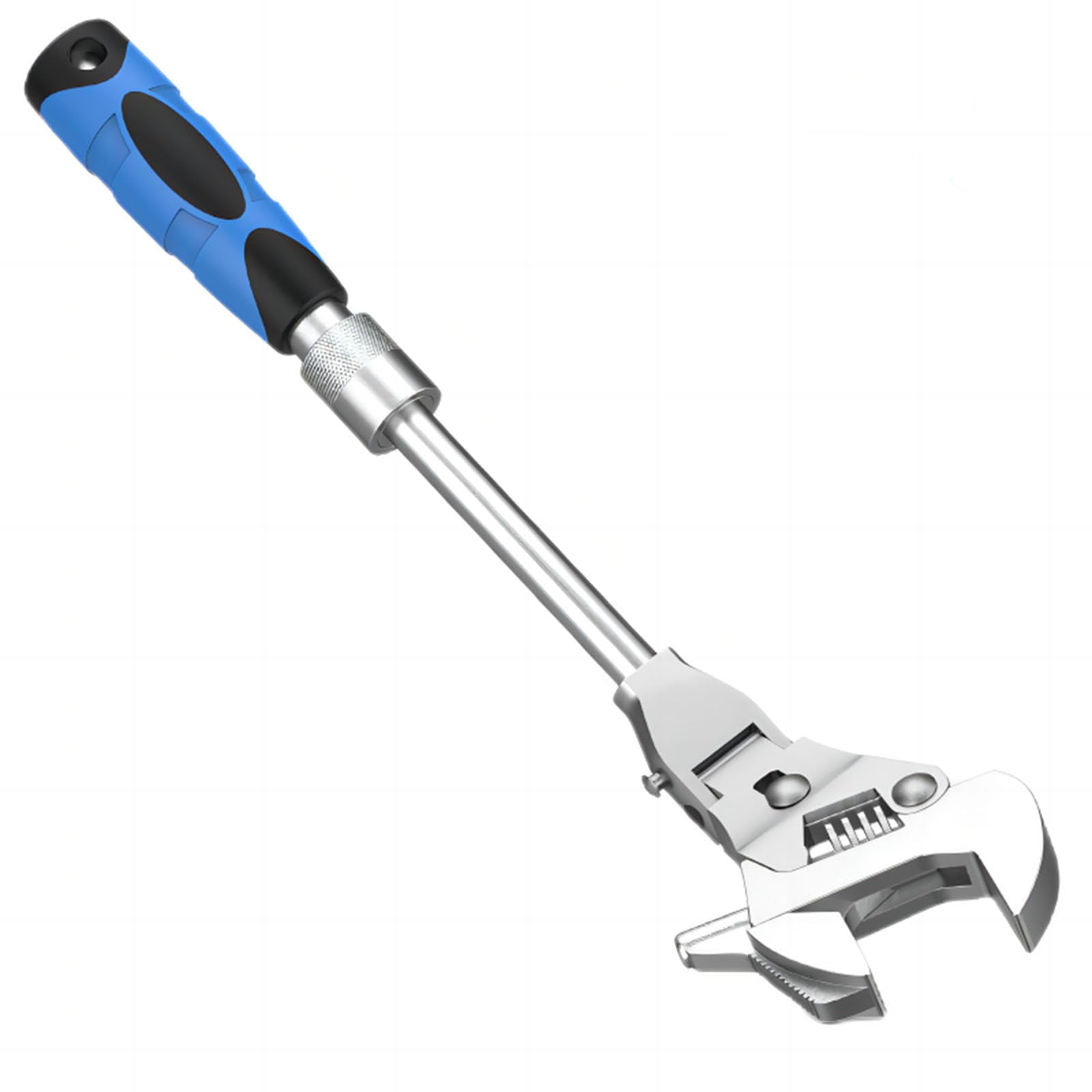 Xusx111 - 5 En 1 Llave Ajustable De Cabeza Flexible, Llave De Tubo De Mandíbula Reversible Con Vástago De Extensión Retráctil Y 180 ⁰ Cabeza Giratoria