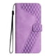 thumbnail image 3 of Funda tipo cartera para Oukitel C62 con tarjetero, bolsillo para billetes, soporte, cierre magnético y correa para la muñeca, funda tipo folio con textura geométrica morado, 3 of 5