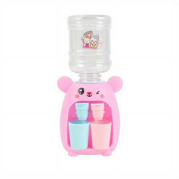 Cute Mini Water Dispenser For Children Kids Gift Cold/Warm Water Juice Milk Drinking Fountain Simulation Cartoon Pig Kitchen Toy