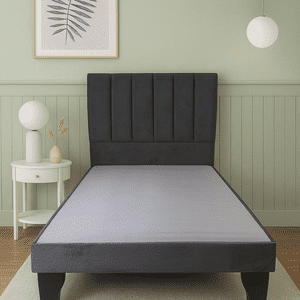 Flobal - Cama 1,5 Plazas Incluye Base + Respaldo Franjas Marengo