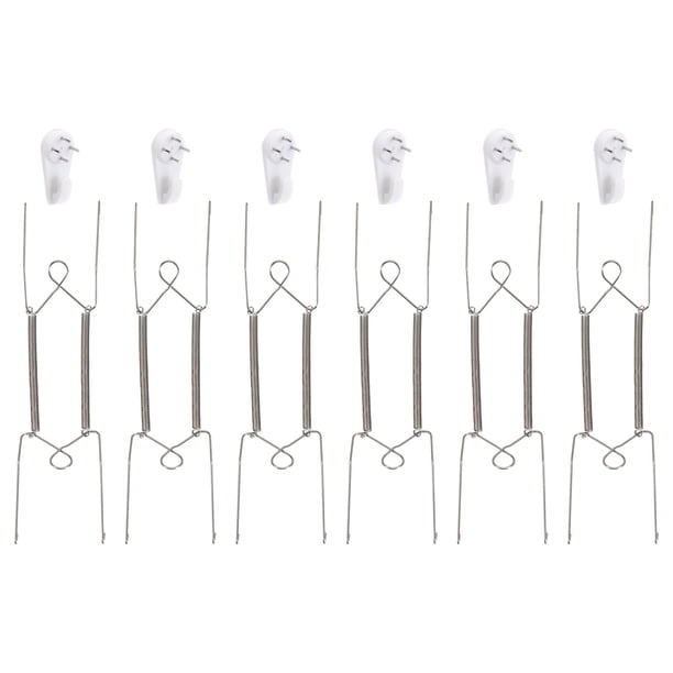 Uxcell 6 Paquete Colgador de Placas, Colgadores de Placas de Pared Invisibles de Acero Inoxidable de 9 pulgadas para Platos Decorativos y Artes