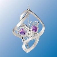 Adorno Con Forma De Mascota Con Forma De Mariposa Y Atrapasoles En Espiral Con Cristales De Swarovsk