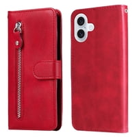 Gangxun - Funda Con Cremallera Para Iphone 17, Carcasa Cartera De Cuero Pu Con Soporte Y Tarjetero