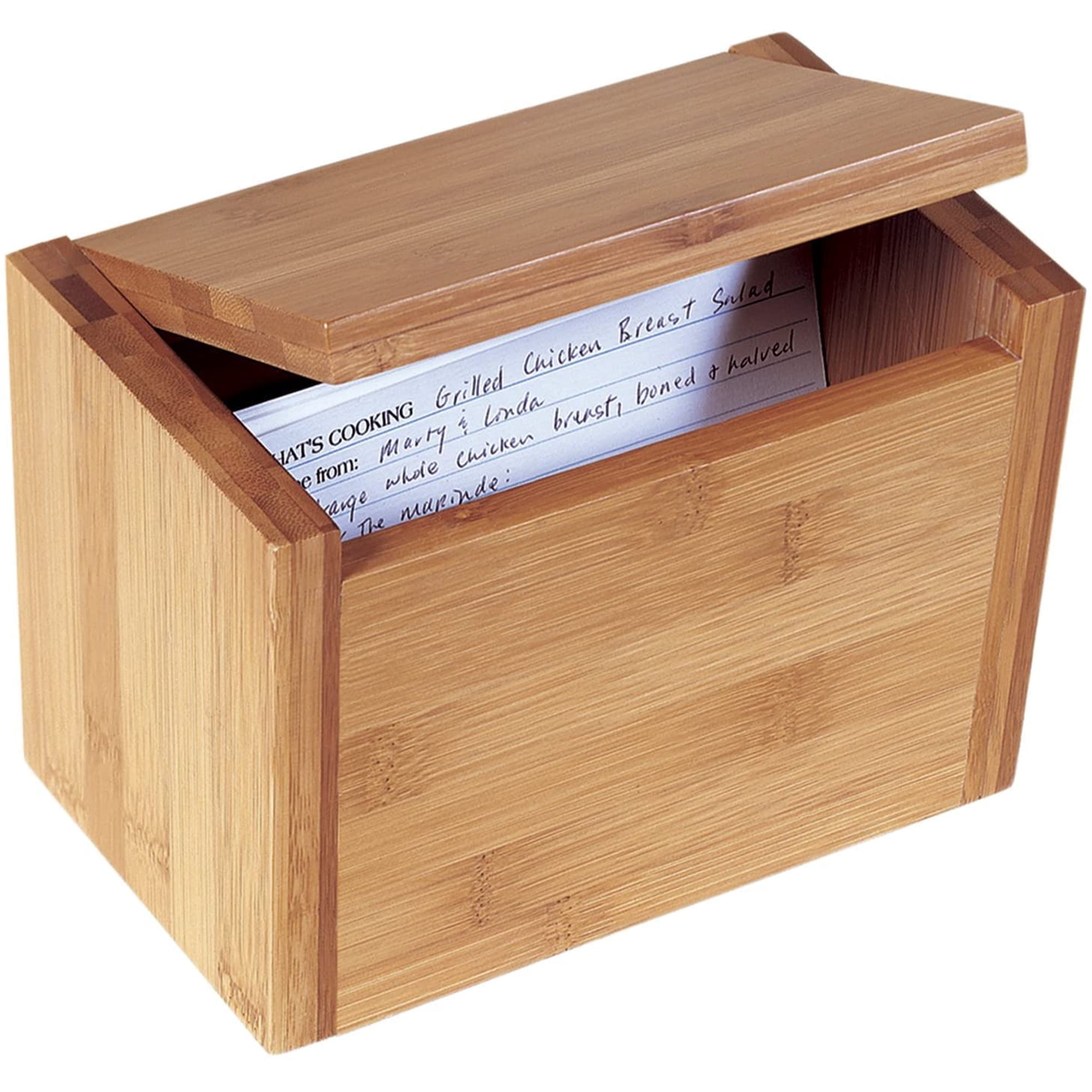 Caja Para Tarjetas De Recetas Lipper International De Madera De Bambú 19x11x13 Cm