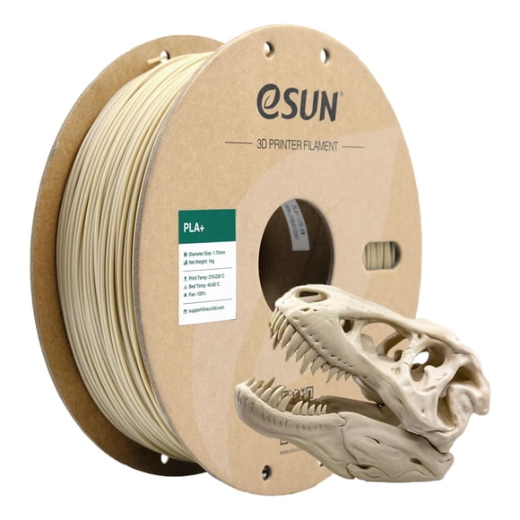 Filamento para impresora 3D eSun PLA+ de 1,75 mm, color blanco hueso, 1 kg