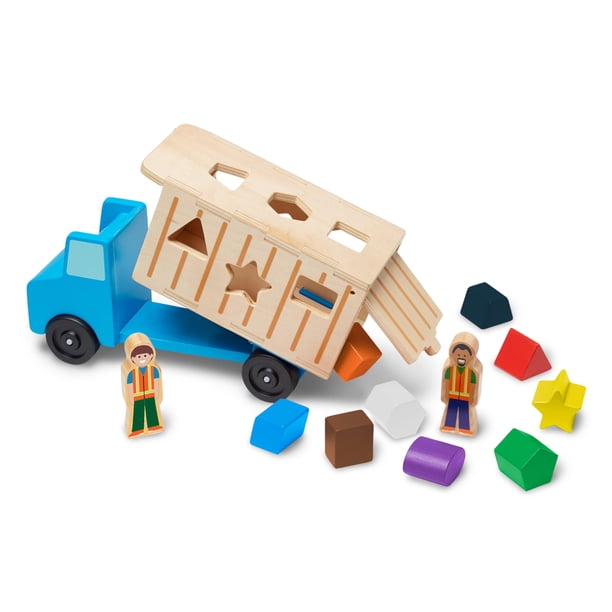 Camión volquete de madera de juguete para clasificar formas Melissa & Doug