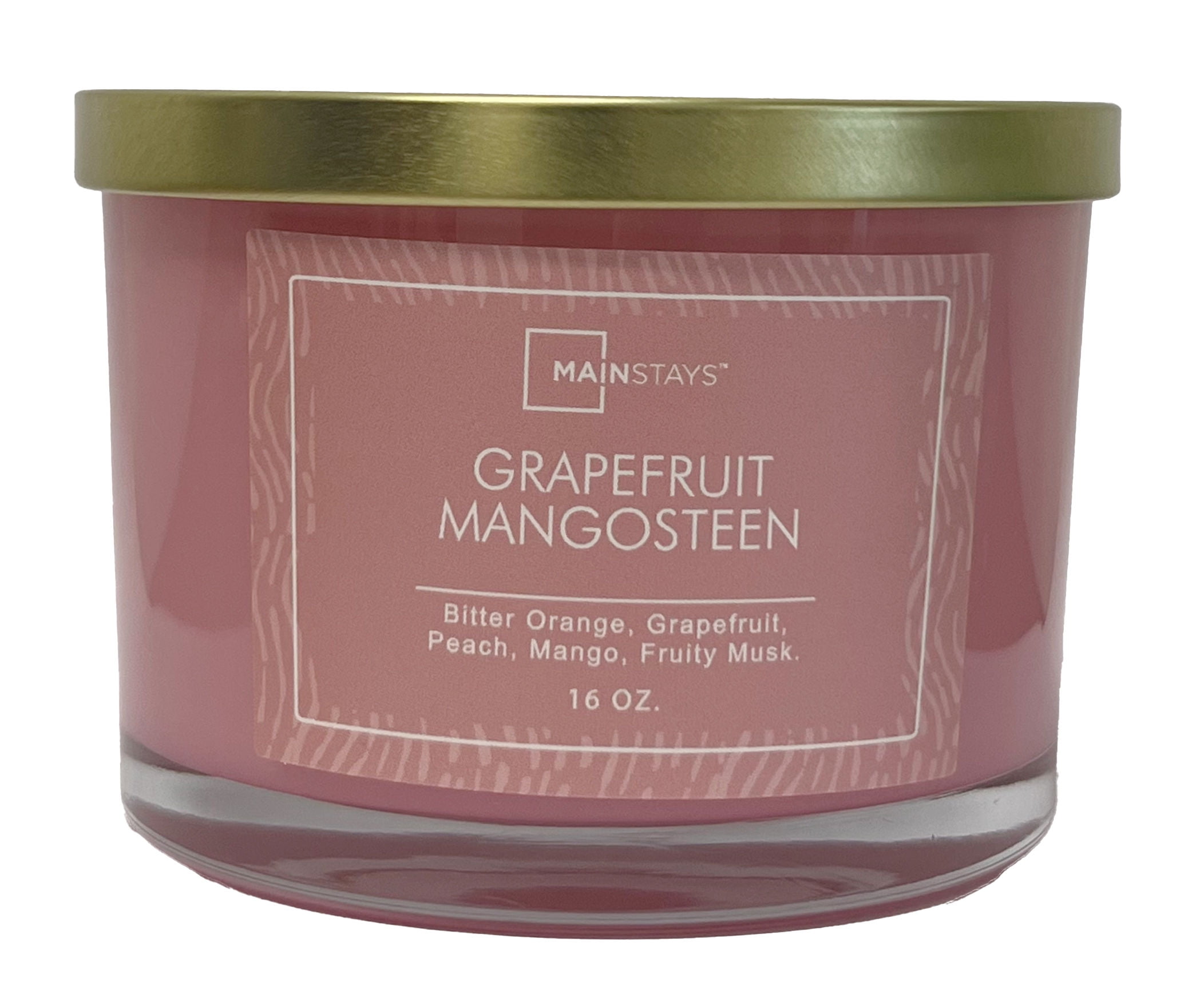 Mainstays - Velas Y Esencias Aromática Grapefruit Mangosteen 16 Oz, 1Un Rosado Oscuro