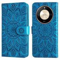 Funda Tipo Cartera Foxdock Para Honor X9B , Diseño Girasol En Relieve, Cuero Pu, Cierre Magnético, Soporte Y Tarjetero