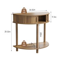 M&Ms - 31.5-Inch Grooved Half-Moon Console Table, Farmhouse Sofa Table Behind Couch, Modern Entryway Table, Decorative Table For Living Room, Hallway, Entryway Or Foyer Narrow Entry, Walnut