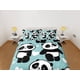 thumbnail image 3 of Panda lindo juego de funda nórdica dormitorio de los niños, ropa de cama verde con funda de almohada, 3 of 3