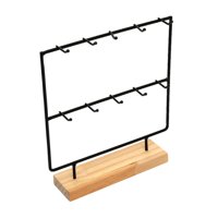 Magideal - Estante De Presentación De Joyería, Soporte De Joyería Con 10 Ganchos, Expositor De Tarjetas Para Pendientes, Tarjetas, Organización Del Hogar, Mujere Negro