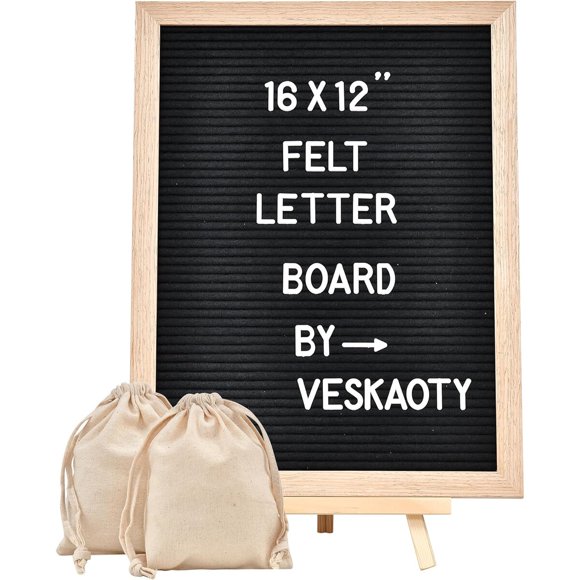 Veskaoty Felt Letter Board with 402 Letters Stand, 12 x 16