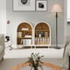 thumbnail image 3 of Arched Small Bookcase,Arched Storage Cabinet,Wooden Modern Arched Top Bookshelf with 3 Shelves,White with Woodgrain Shelves, 3-Tier Storage Shelf for Living Room, Bedroom, Entryway, 3 of 3