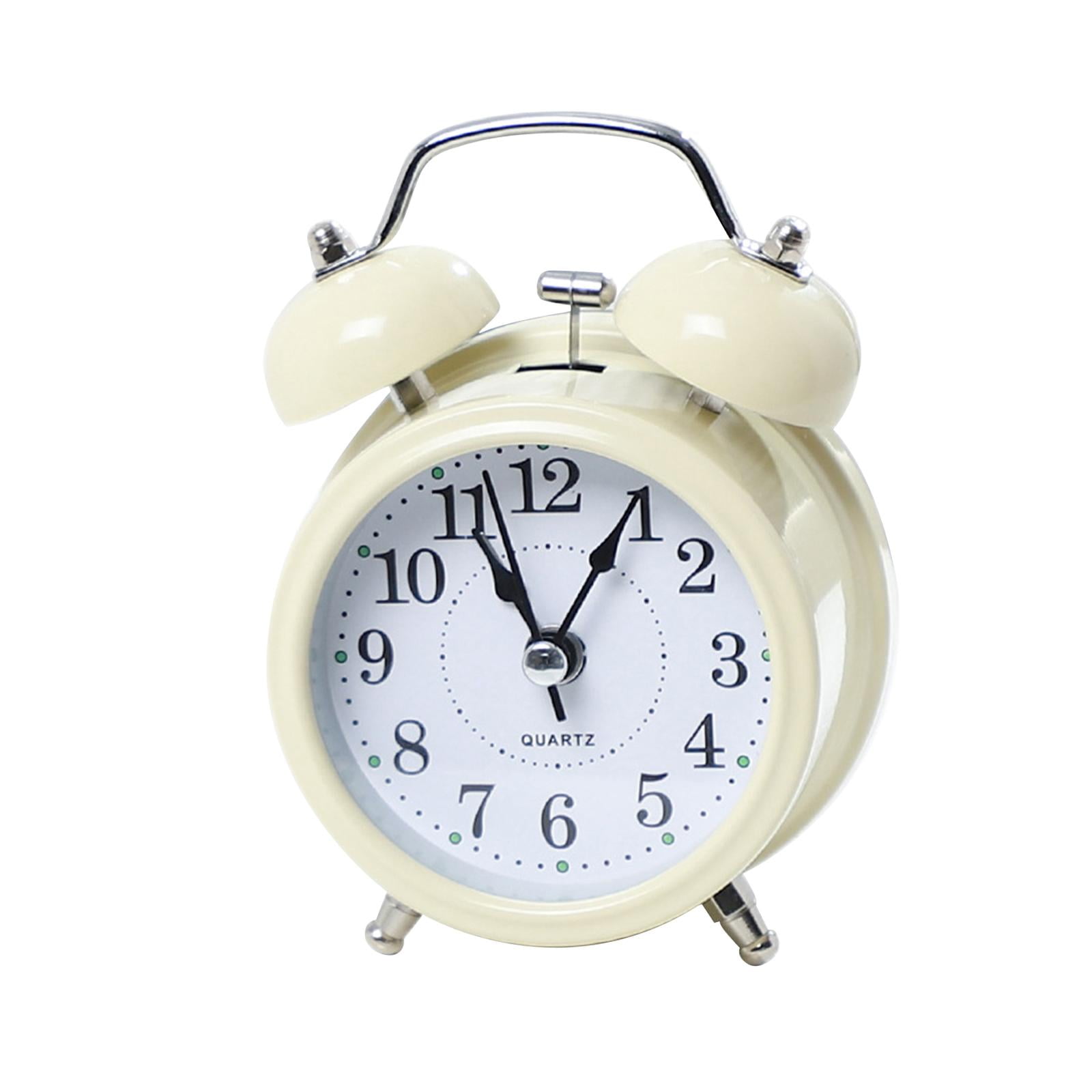 Magideal - Despertador, Alarma Fuerte, Decoración Sencilla, Reloj Analógico Retro, Luz De Fondo Para Mesa, Niños, Adolescentes, Adultos, Personas Que Duermen Pro Beige