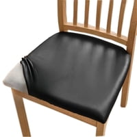 Xusx111 - Cubiertas Del Asiento De La Silla De Comedor 4 Pcs, Cubierta Del Cojín Del Asiento Impermeable Sólida Silla De Comedor Estirable A Prueba De Aceite Protctor Slipcover (Negro Oscuro)