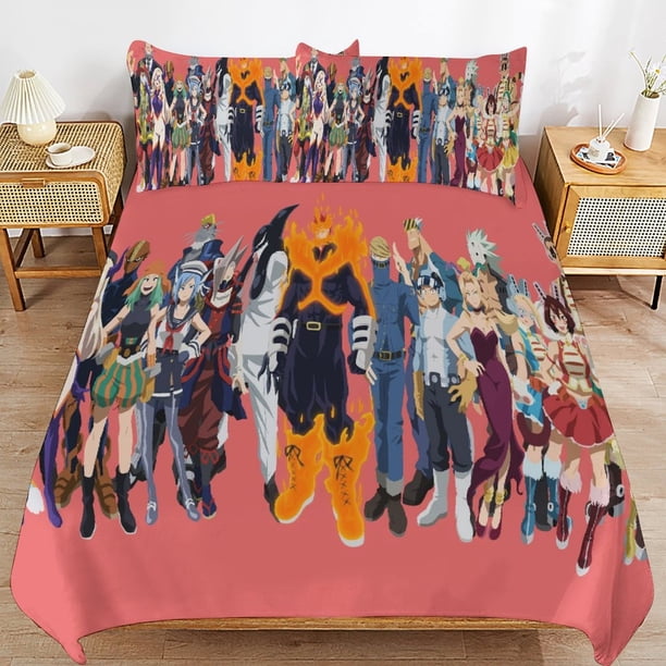 My-Hero-Academia My-Hero-Academia Bedding Set Sheet Set for Kids Adults,All Season Lightweight
