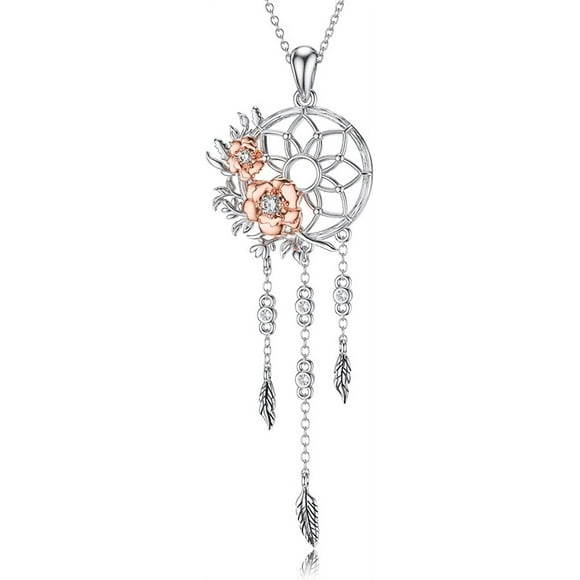Collar atrapasueños rosa plata 925