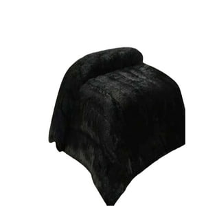 Genérico - Plumon Peludo 2 Plazas Negro