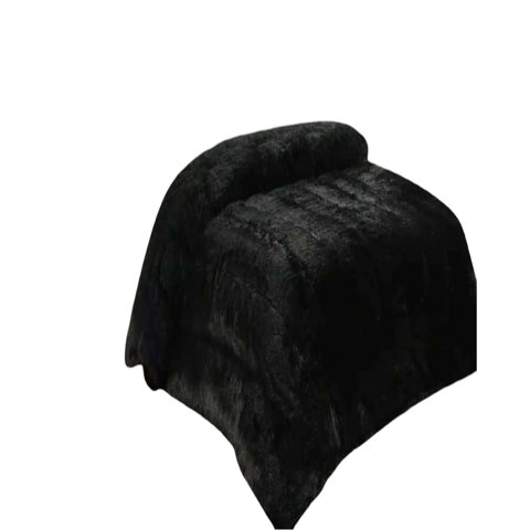Genérico - Cubrecama Peludo Plaza Y Media Negro