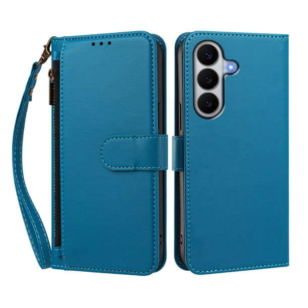 Funda Tipo Billetera para samsung galaxy A27 5G con Soporte y Bolsillo con Cierre Azul