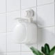 thumbnail image 2 of Dispensador de jabón de plástico con ventosa, moderno, sencillo, portátil, manual, para baño, sin perforaciones, para montar en la pared, blanco, 2 of 6