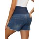 thumbnail image 3 of INSPIRE CHIC Pantalones Cortos de Maternidad para Mujeres Sobre el Vientre Alta Elasticidad 2026 Verano Casual Ejercicio con Bolsillos Jeans Shorts de Embarazo Azul Profundo Medio, 3 of 6