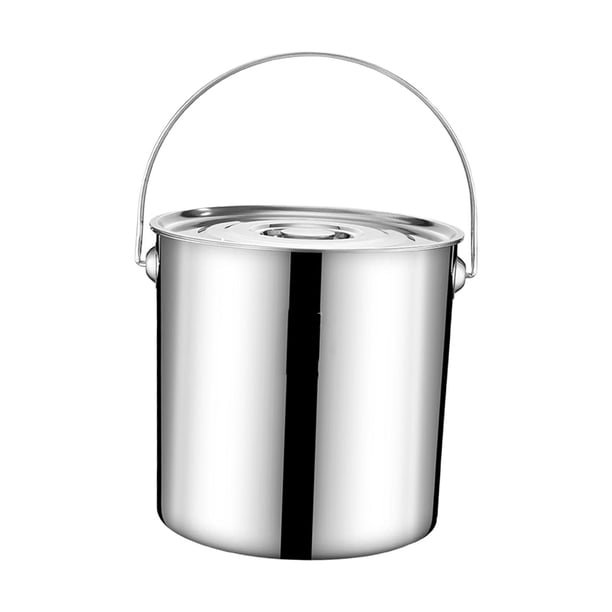 Olla de acero inoxidable con tapa, cubo para aceite, fácil de limpiar, olla de cocción alta y resistente, olla de inducción para uso comercial y famil 11.5L