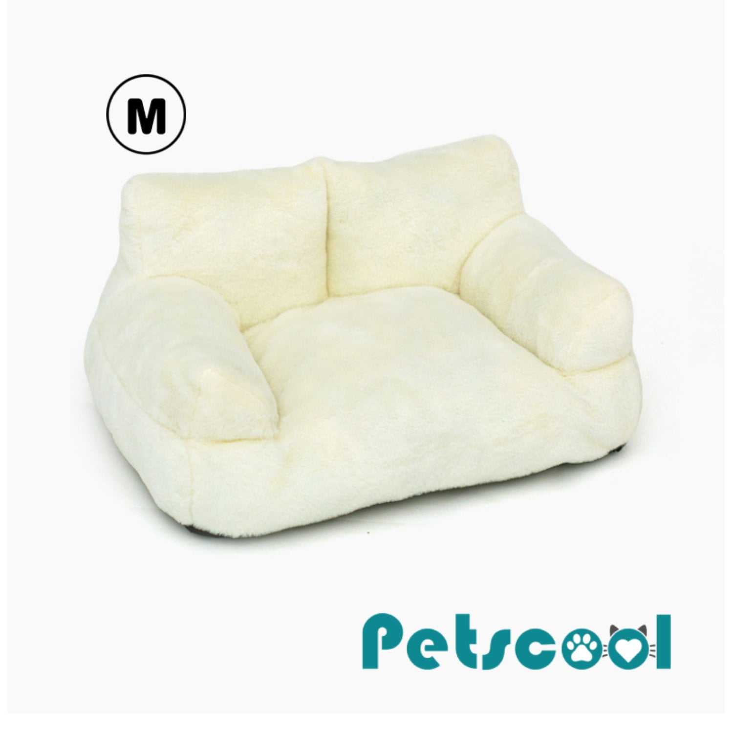 Cama Sofá Relajante Mascotas Petscool M Blanco Lavable Y Ortopédica