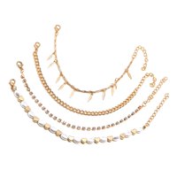 Ioensy - Pulsera De Tobillo De 4 Piezas Pulseras De Corazón De Moda Con Cuentas Elegante Para Regalo