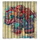 thumbnail image 1 of Cortina de ducha con diseño de elefante africano, estilo clásico, ecológico y romántico, con ganchos, tamaño 36 x 72 pulgadas., 1 of 3
