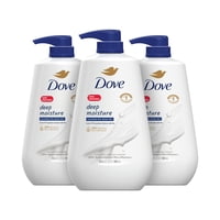 Gel De Baño Dove Deep Moisture Para Piel Seca, 900 Ml (Paquete De 3)